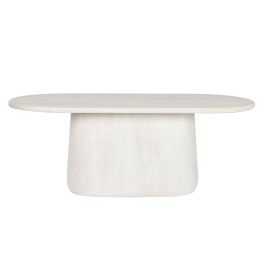 DKD Home Decor Mesa Comedor Tromso Urban de Mango Blanco 200x100x75 cm Desmontable