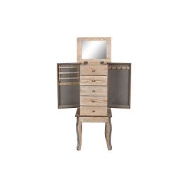 Joyero de Pie Home ESPRIT Natural Espejo Madera MDF 37 x 28 x 91,5 cm