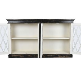 DKD Home Decor Black decape23 Buffet Mueble de Salón Madera y Cristal Negro 170 x 40 x 100 cm