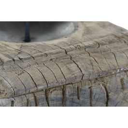 DKD Home Decor Portavelas de Madera Natural para Decoración de Hogar, 25 x 25 x 12 cm (2 Unidades)