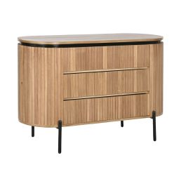 Cómoda Home ESPRIT Negro Natural Metal Madera de Paulonia 110 x 39 x 72 cm Precio: 290.50000045. SKU: B1AYLPWDFT