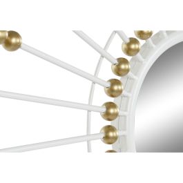 Espejo de pared Home ESPRIT Blanco Dorado Metal Cristal 80 x 2,5 x 80 cm