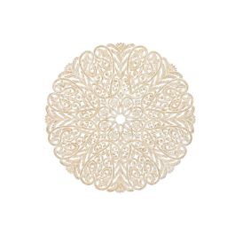 Decoración de Pared Home ESPRIT Blanco Natural Mandala Indio 119 x 1,5 x 119 cm