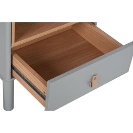 Mesita de Noche Home ESPRIT Azul Gris Natural Madera MDF 48 x 40 x 55 cm