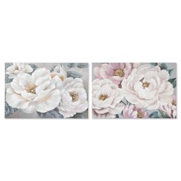 Cuadro Home ESPRIT Rosas Romántico 120 x 3,7 x 80 cm (2 Unidades)
