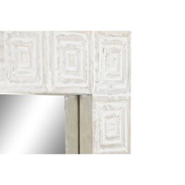 Espejo de pared Home ESPRIT Blanco Natural Madera de mango Indio 94 x 3 x 140 cm