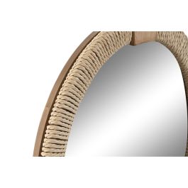 Espejo de pared Home ESPRIT Natural Cuerda Abeto Espejo Mediterráneo 40 x 3,5 x 50 cm