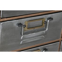 Cajonera Home ESPRIT Marrón Gris Plateado Natural Metal Abeto Loft 53,5 x 33,5 x 120,5 cm