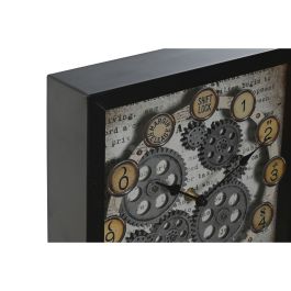 Reloj de Pared Home ESPRIT Amarillo Blanco Negro Gris Metal Cristal Vintage 27,5 x 6,5 x 40,5 cm (2 Unidades)