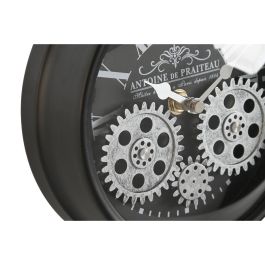 Reloj de Mesa Home ESPRIT Negro Plateado Metal Cristal 16,5 x 11 x 21 cm