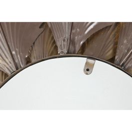 Espejo de pared Home ESPRIT Dorado Metal Hoja de planta 76,5 x 8 x 76,5 cm