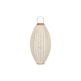 Portavelas Home ESPRIT Blanco Marrón Madera Cristal 38 x 38 x 84 cm