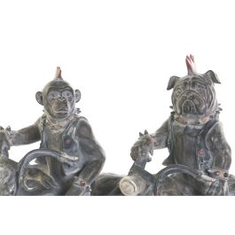 Figura Decorativa Home ESPRIT Gris oscuro Motero 24 x 15 x 29 cm (2 Unidades)