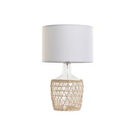 Lámpara de mesa Home ESPRIT Blanco Marrón Cristal Cuerda 220 W 60 V 28 x 28 x 45 cm (2 Unidades)