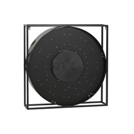 DKD Home Decor Reloj de Pared Loft Negro Natural 10x72x72 cm Hierro MDF