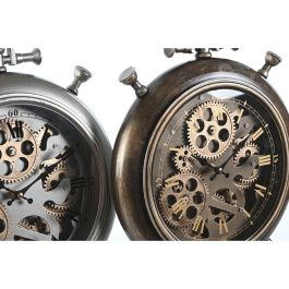 Reloj de Mesa Home ESPRIT Cobre Plateado Cristal Hierro Vintage 29 x 6 x 40 cm (2 Unidades) Reloj de Mesa Home ESPRIT Cobre Plateado Cristal Hierro Vintage 29 x 6 x 40 cm (2 Unidades)