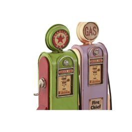 Figura Decorativa Home ESPRIT Magenta Pistacho Vintage gasolinera 7 x 4 x 17 cm (2 Unidades)