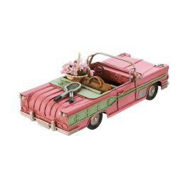 Figura Decorativa Home ESPRIT Coche Amarillo Rosa Vintage 26 x 11 x 9 cm (3 Unidades)