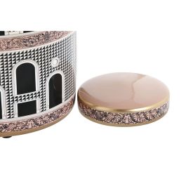 DKD Home Decor Jing door Tibor Item Home Porcelana Multicolor Blanco Dorado Melocoton 20 x 25 x 20 cm