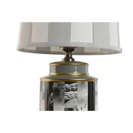 Lámpara de mesa Home ESPRIT Blanco Negro Gris Dorado Porcelana 29 x 29 x 51 cm
