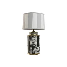 Lámpara de mesa Home ESPRIT Blanco Negro Gris Dorado Porcelana 29 x 29 x 51 cm