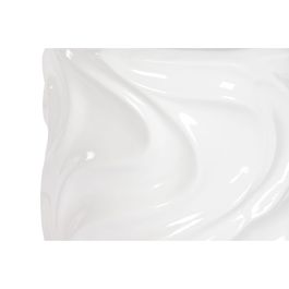 Macetero Home ESPRIT Blanco Fibra de Vidrio Ondas 35 x 35 x 71 cm