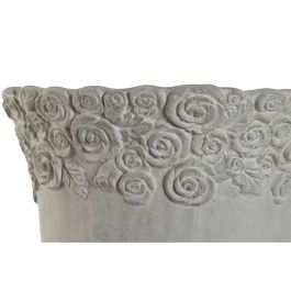Macetero Home ESPRIT Blanco Cemento Romántico Desgastado 31 x 31 x 49 cm