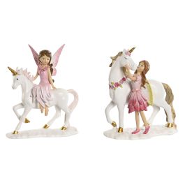 Figura Decorativa Home ESPRIT Blanco Rosa 16 x 7 x 19 cm (2 Unidades) Precio: 34.95000058. SKU: B1K4NLYERA