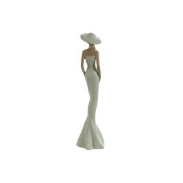 Figura Decorativa Home ESPRIT Blanco Verde Mujer 7,5 x 7,5 x 30 cm (2 Unidades)