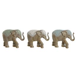 Figura Decorativa Home ESPRIT Blanco Verde Turquesa Elefante Colonial 21,5 x 8,5 x 16 cm (3 Unidades) Precio: 51.94999964. SKU: B1D6MWF3NW