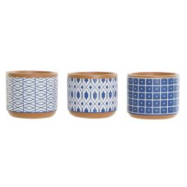 Macetero Home ESPRIT Azul Blanco Cemento 12 x 12 x 10,5 cm (3 Unidades) Precio: 13.95000046. SKU: B1HVDMPFY6