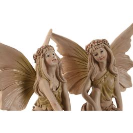 Figura Decorativa Home ESPRIT Marrón Hada 14 x 12 x 15,5 cm (2 Unidades)