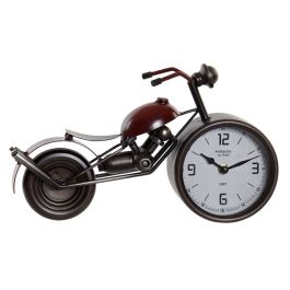 Reloj de Mesa Home ESPRIT Rojo Metal Cristal Madera MDF Moto Vintage 32,5 x 10 x 18 cm