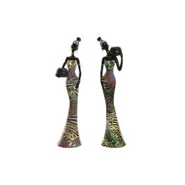 Figura Decorativa Home ESPRIT Multicolor Africana 10 x 7,5 x 38,5 cm (2 Unidades) Precio: 33.94999971. SKU: B195WDW8HH