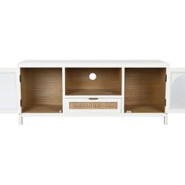 Mueble de TV Home ESPRIT Blanco Cristal Madera de Paulonia 120 x 40 x 50 cm