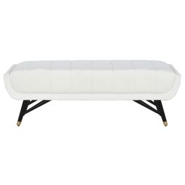 Banqueta Home ESPRIT Blanco Negro 120 x 40 x 42 cm