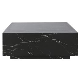 Mesa de Centro Home ESPRIT Negro Madera MDF 90 x 90 x 35 cm