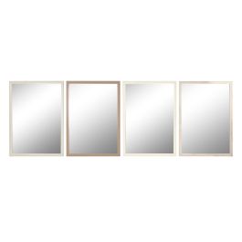 Espejo de pared Home ESPRIT Blanco Marrón Beige Gris Crema Cristal Poliestireno 66 x 2 x 92 cm (4 Unidades) Precio: 122.9499997. SKU: B1H9MRFZ7X