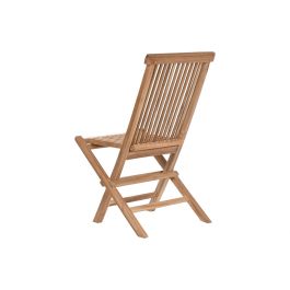 DKD Home Decor Mesa Comedor Terraza y Jardín Teca Marrón Extensible Desmontable 180x100x75 cm con 8 Sillas Plegables