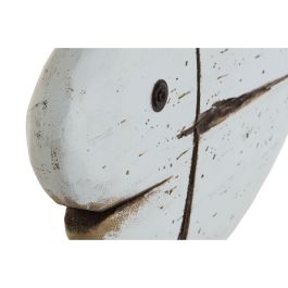 Figura Decorativa Home ESPRIT Blanco Natural Pez Acabado envejecido (2 Unidades)