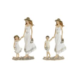 Figura Decorativa Home ESPRIT Blanco Beige 14,5 x 8 x 24,5 cm (2 Unidades)