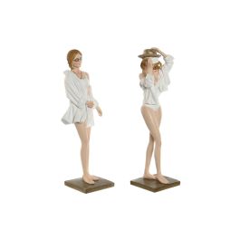 Figura Decorativa Home ESPRIT Blanco Beige Mujer Mediterráneo 8 x 6,5 x 24,5 cm (2 Unidades) Precio: 23.94999948. SKU: B1AHELSJZ6