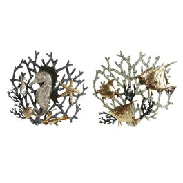Decoración de Pared Home ESPRIT Dorado Plateado Coral Mediterráneo 49,5 x 5 x 48,3 cm (2 Unidades) Precio: 61.79000036. SKU: B1BPCGQK6Z