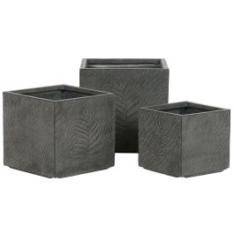 Maceta Terraza Y Jardin DKD Home Decor Gris Oscuro 44.5 x 43 x 44.5 cm Set de 3