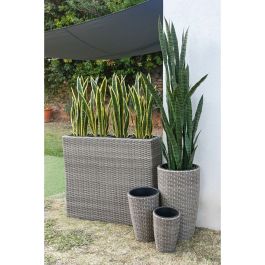 Macetero Terraza Y Jardin DKD Home Decor Natural 37 x 60 x 37 cm Set de 3