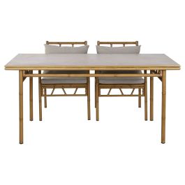 Conjunto de Mesa con 4 Sillas Home ESPRIT Aluminio 160 x 90 x 75 cm (5 Piezas)