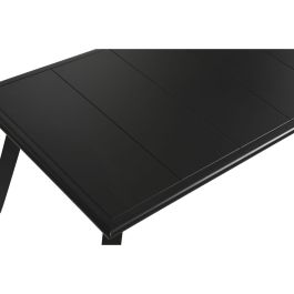 Conjunto de Mesa con 3 Sillones Home ESPRIT Negro Cristal Acero 123 x 66 x 72 cm