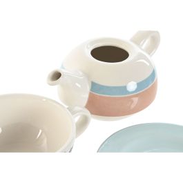 Tetera Home ESPRIT Azul Blanco Verde Rosa claro Dolomita 750 ml (2 Unidades)