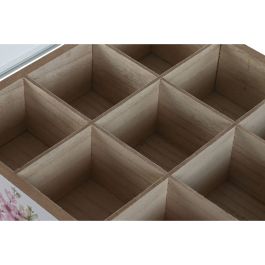 Caja Infusiones Romantico DKD Home Decor Rosa Blanco 24 x 6.5 x 24 cm (2 Unidades)