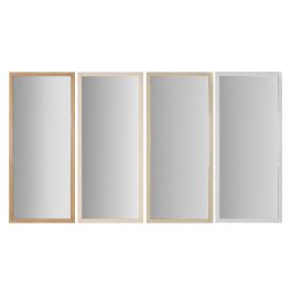 Espejo de pared Home ESPRIT Blanco Marrón Beige Gris Cristal Poliestireno 68 x 2 x 156 cm (4 Unidades)